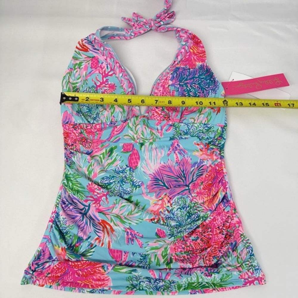 NEW Lilly Pulitzer Bliss Halter Tankini Top Celestial Blue Cay to Heart Sz 4 - Picture 13 of 16